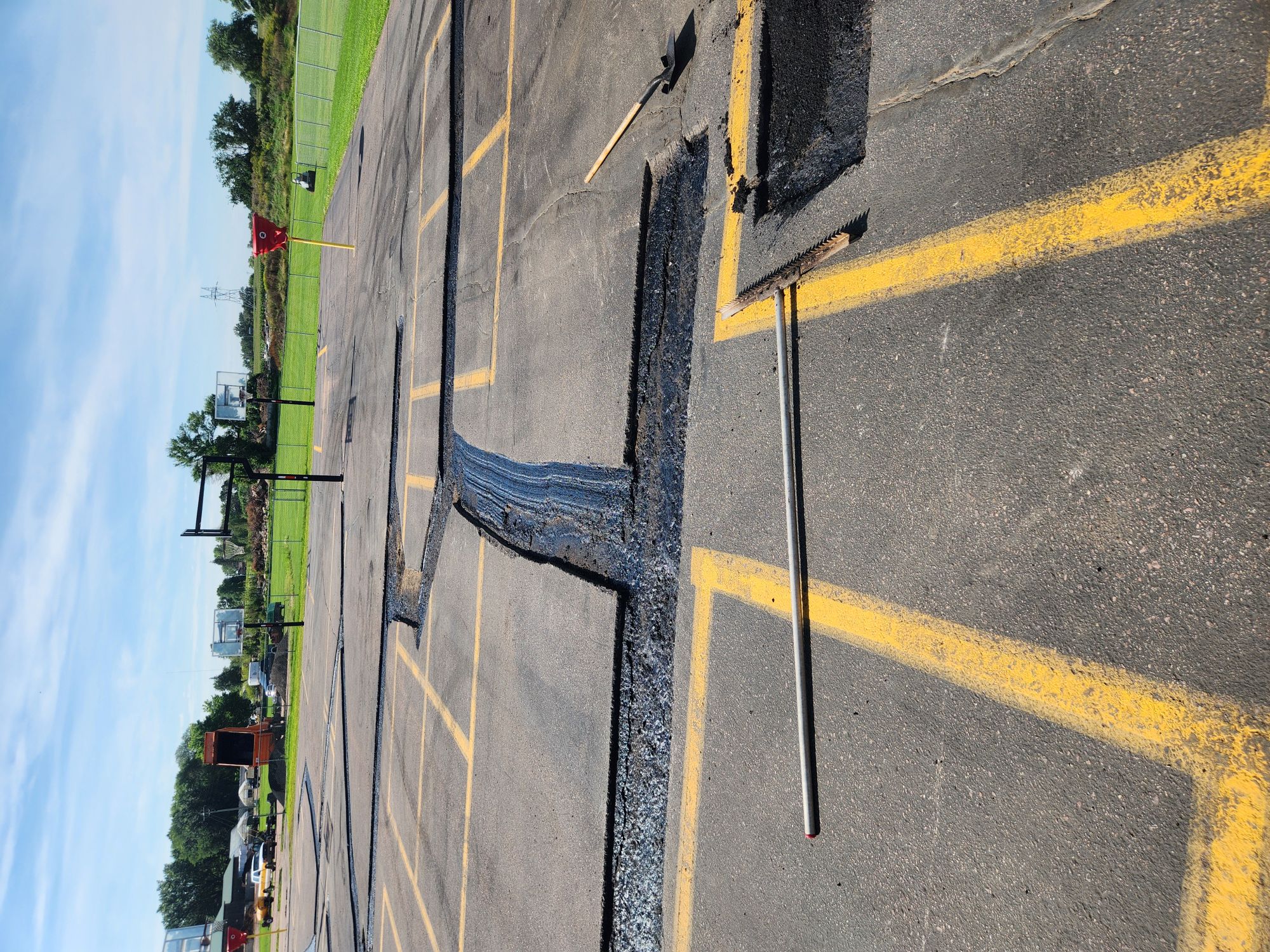 Asphalt patch repair complete