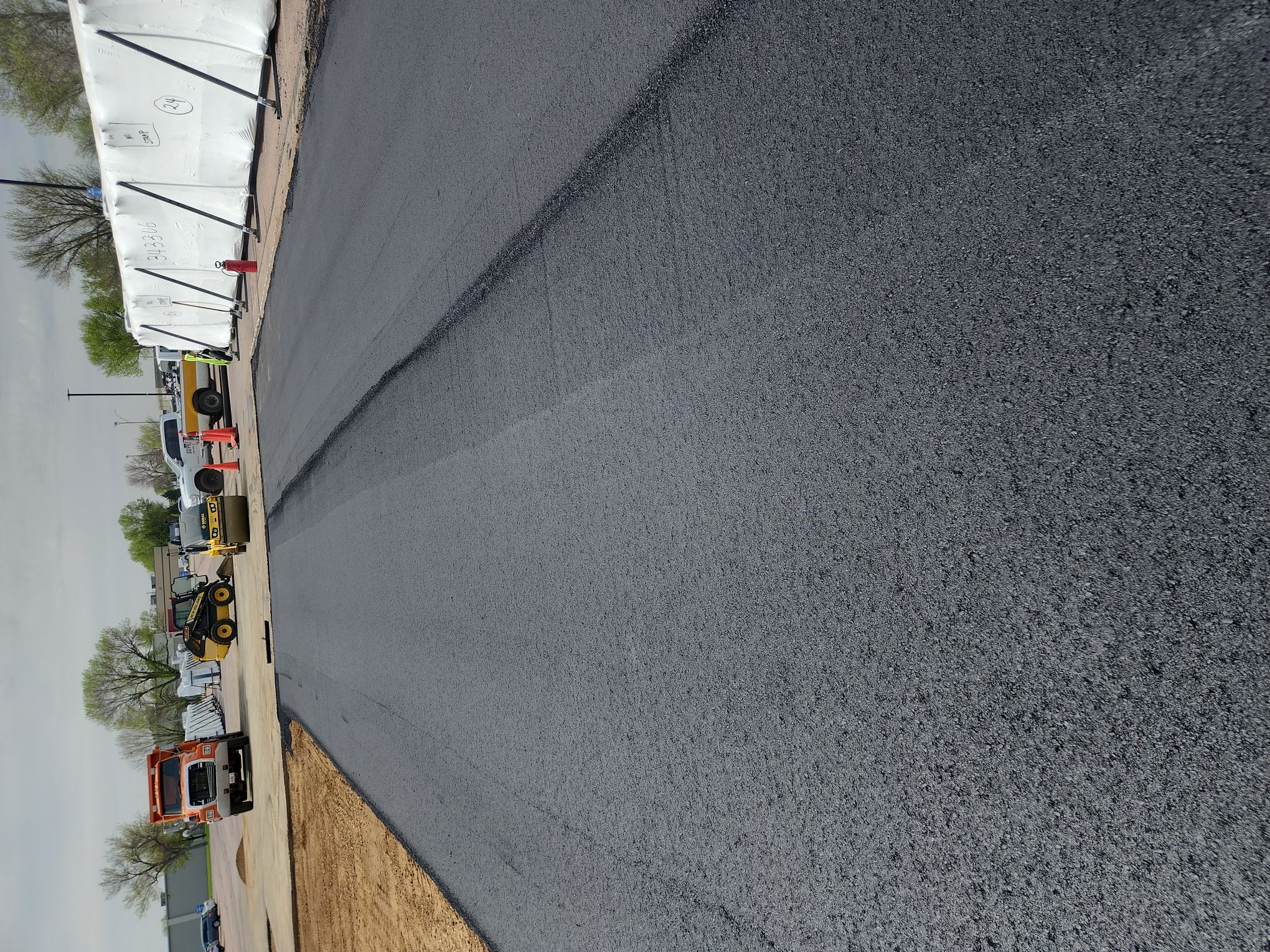 Asphalt parking lot edge
