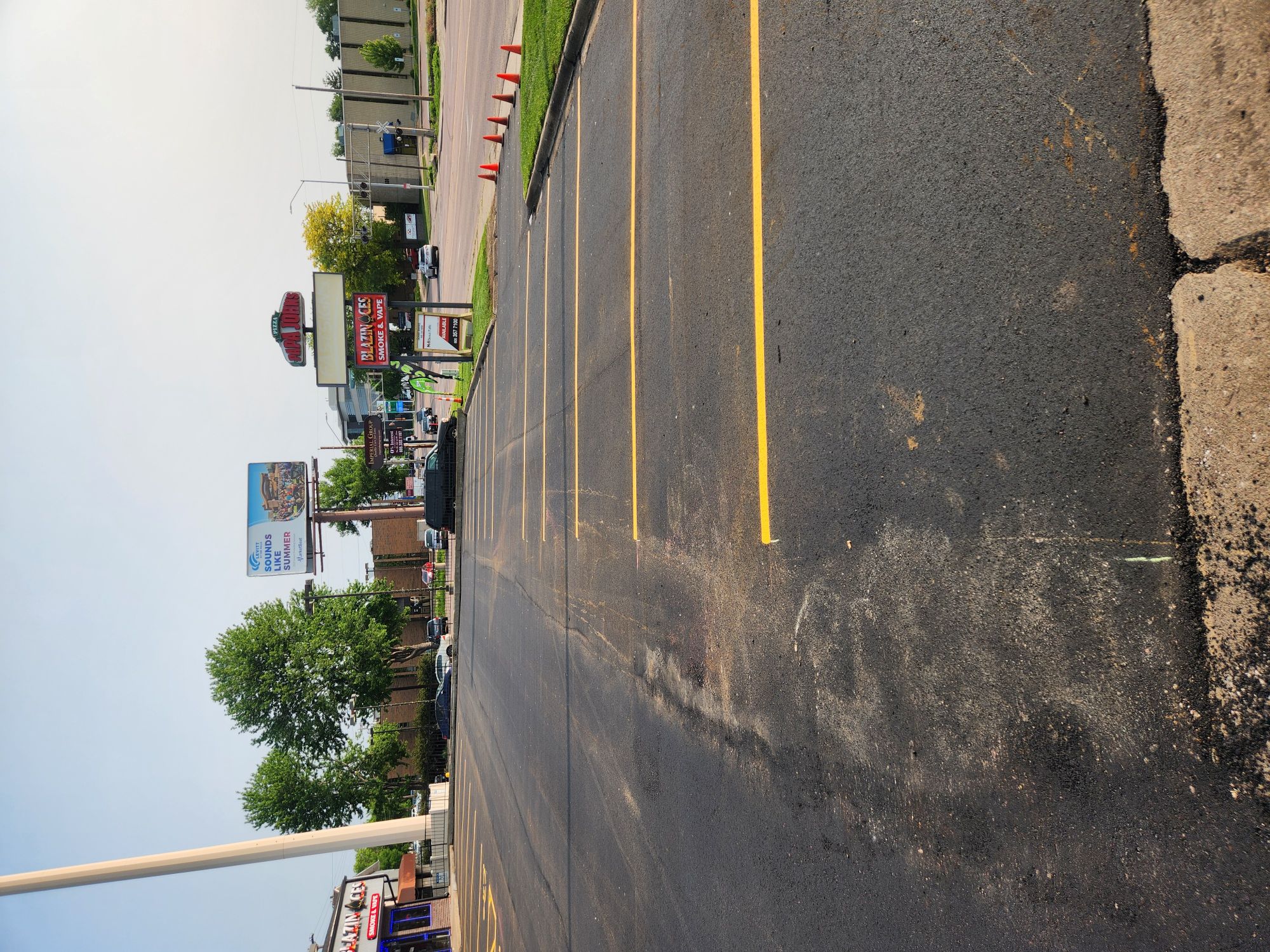 Striped commercial lot